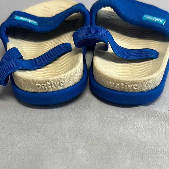 Native Blue and Cream Sandals with Textured Footbed - Picture 4 of 5